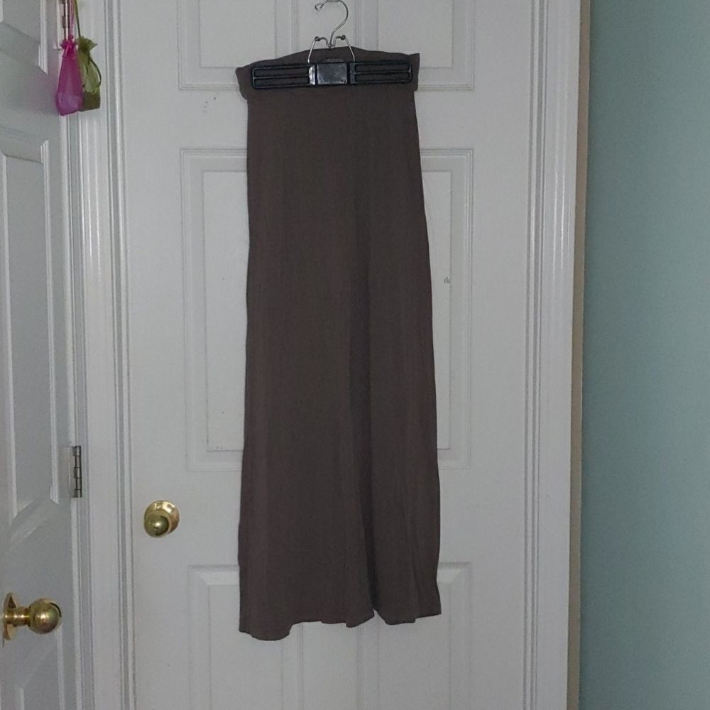 DNA Couture brownish gray maxi flowing skirt Sz M